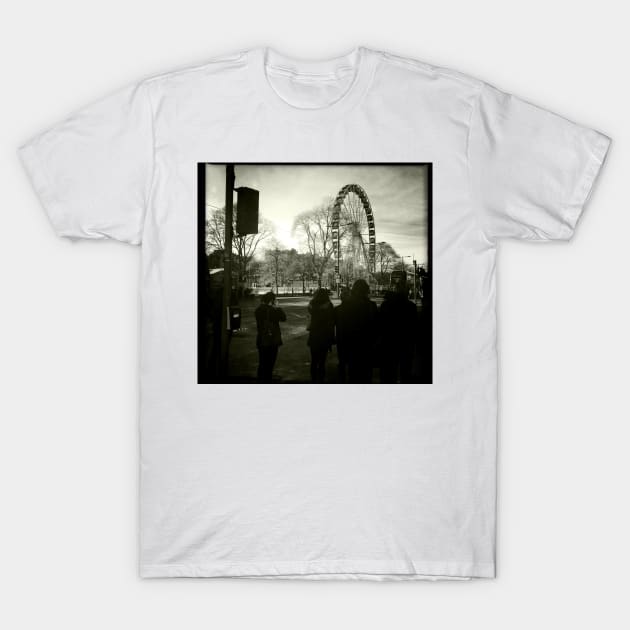 Pedestrians crossing on Princes Street, Edinburgh T-Shirt by richflintphoto